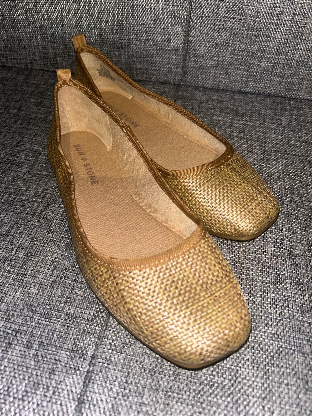 NEW - Sun & Stone Woven Ballet Flats in Tan